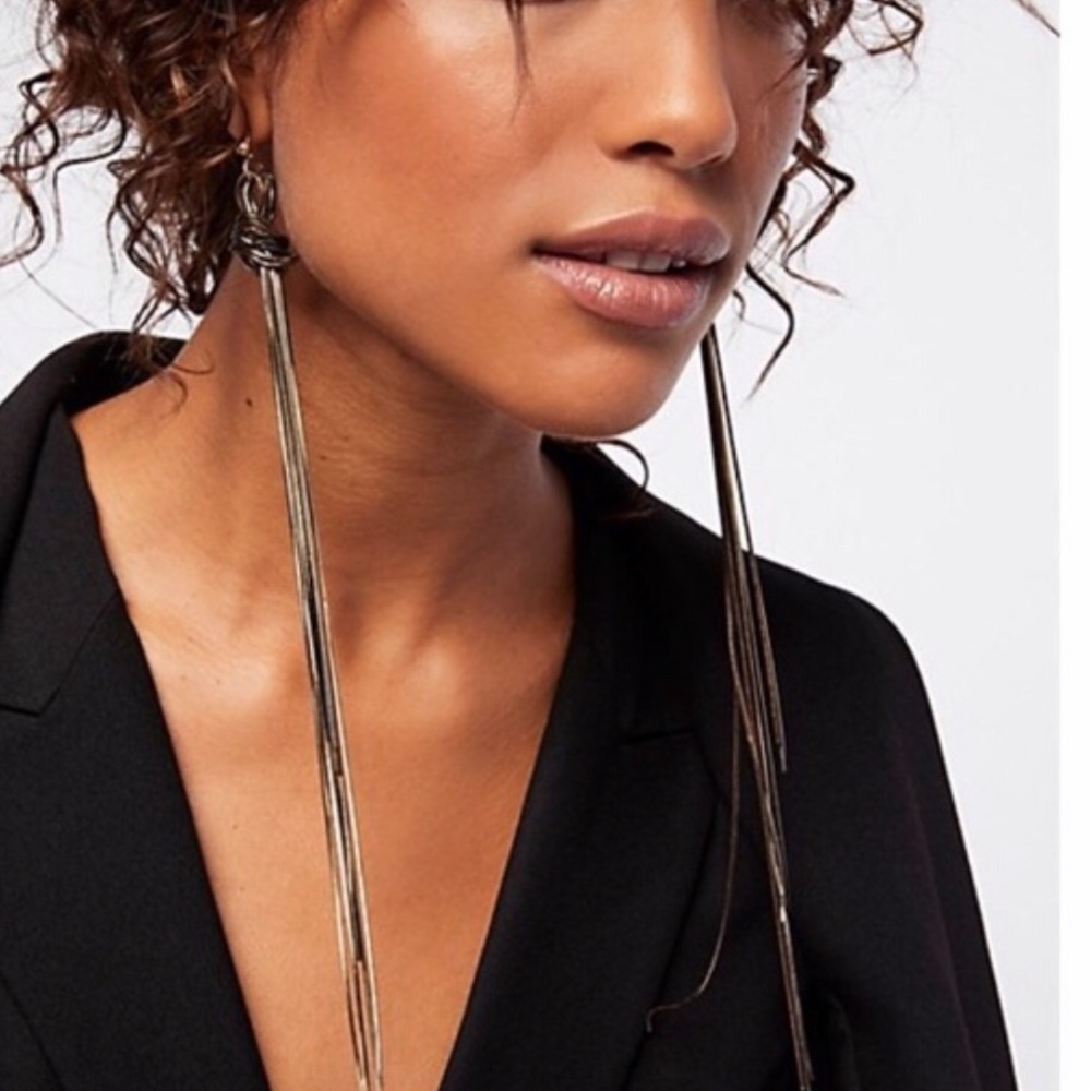 Free people black duster earrings
